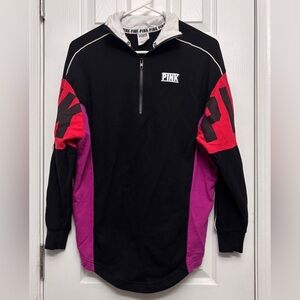 PINK Victoria's Secret Colorblock Quarter Zip Pullover Sweatshirt